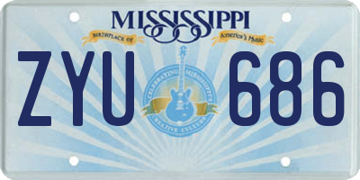 MS license plate ZYU686