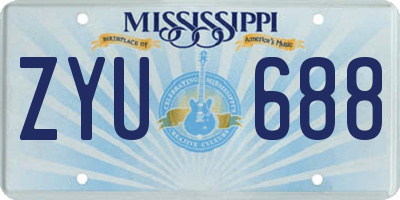 MS license plate ZYU688