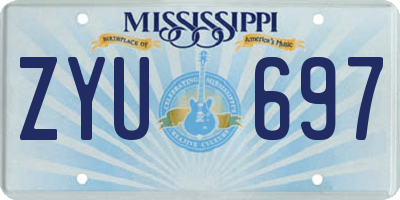 MS license plate ZYU697