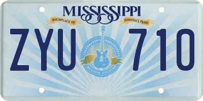 MS license plate ZYU710