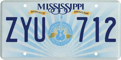 MS license plate ZYU712
