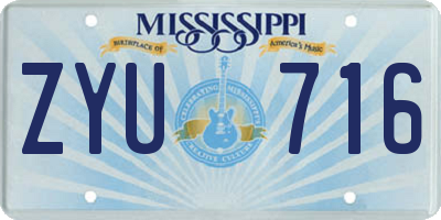 MS license plate ZYU716