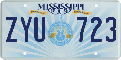 MS license plate ZYU723