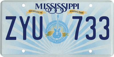MS license plate ZYU733