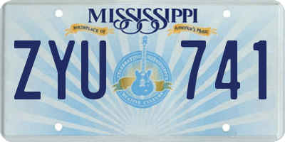 MS license plate ZYU741