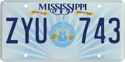 MS license plate ZYU743