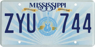 MS license plate ZYU744