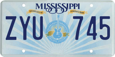 MS license plate ZYU745