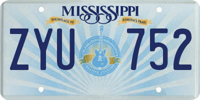 MS license plate ZYU752