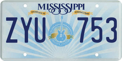 MS license plate ZYU753