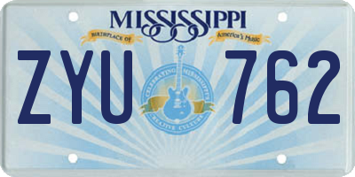 MS license plate ZYU762