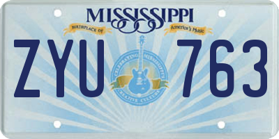 MS license plate ZYU763