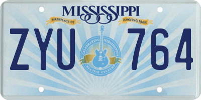 MS license plate ZYU764