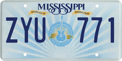 MS license plate ZYU771