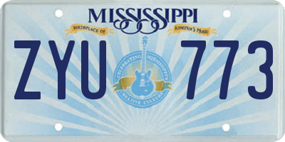 MS license plate ZYU773