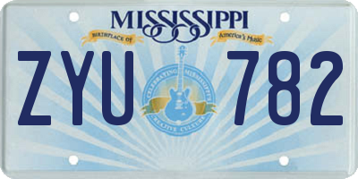 MS license plate ZYU782