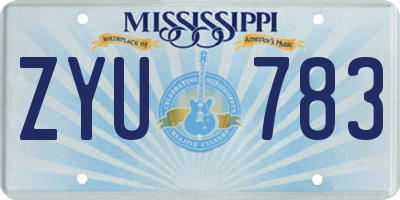 MS license plate ZYU783