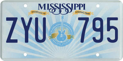 MS license plate ZYU795