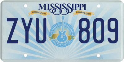 MS license plate ZYU809