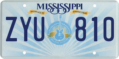 MS license plate ZYU810
