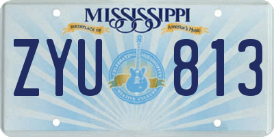MS license plate ZYU813