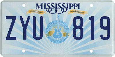 MS license plate ZYU819