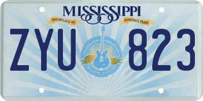 MS license plate ZYU823