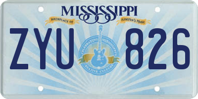 MS license plate ZYU826