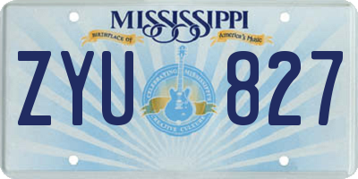 MS license plate ZYU827