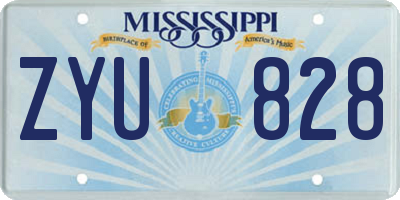 MS license plate ZYU828