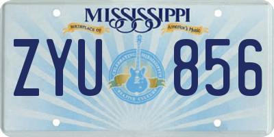 MS license plate ZYU856