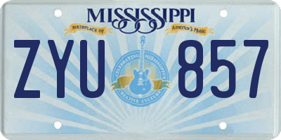 MS license plate ZYU857
