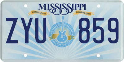 MS license plate ZYU859