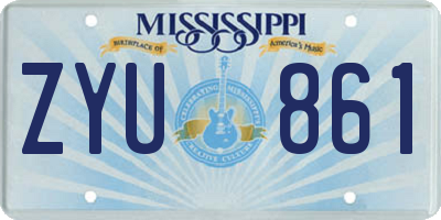 MS license plate ZYU861