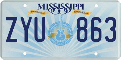 MS license plate ZYU863