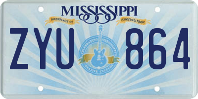 MS license plate ZYU864