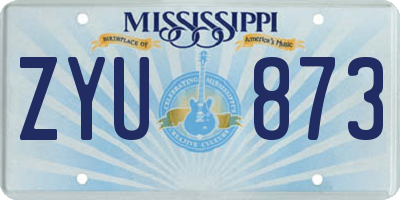 MS license plate ZYU873