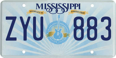 MS license plate ZYU883