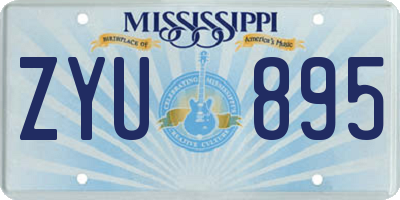 MS license plate ZYU895