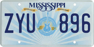MS license plate ZYU896