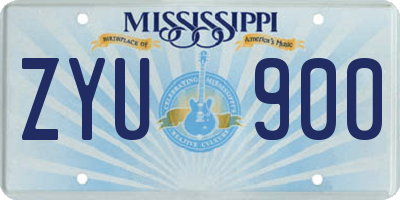 MS license plate ZYU900
