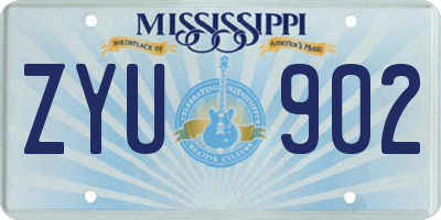 MS license plate ZYU902
