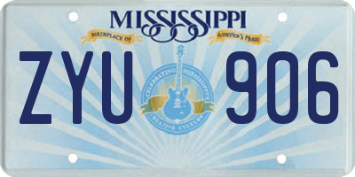 MS license plate ZYU906