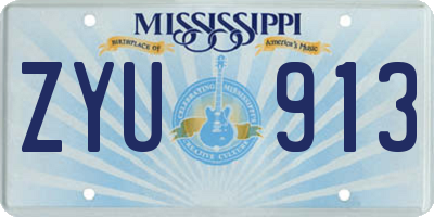 MS license plate ZYU913