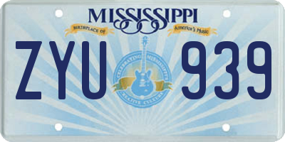 MS license plate ZYU939
