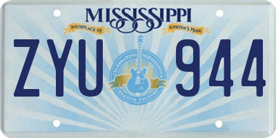 MS license plate ZYU944