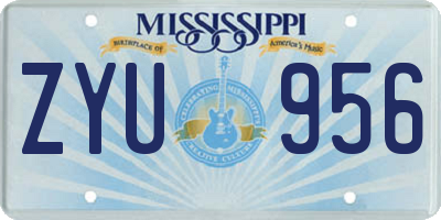 MS license plate ZYU956