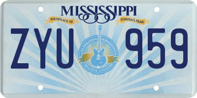 MS license plate ZYU959