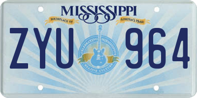 MS license plate ZYU964