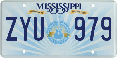 MS license plate ZYU979